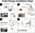 Toilet Flange Repair Kit, Flange Repair Kit for 4" and 5" or Special 3" Waste Line, for Toilet Flange Repair and Installation Black...