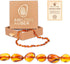 Amber Necklace - 100% Authentic Amber (Rich Honey, 13.5 inches), Certified Amber Necklace with Safety Clasp and Knotted Beads...