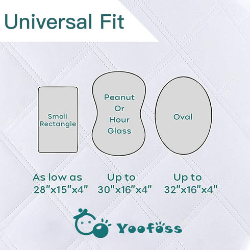 Yoofoss Waterproof Bassinet Mattress Pad Cover 2 Pack Fit for Hourglass/Oval Bassinet Mattress, Baby Bassinet Mattress Protector for Boys and Girl...