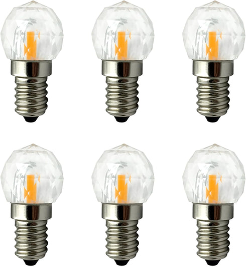 E14 2W LED Bulb Mini Globe Crystal Light (20W Equivalent) E14 Candle Base Chandeliers Light Glass Cob Decorative Light for Home Lighting Ceiling F...