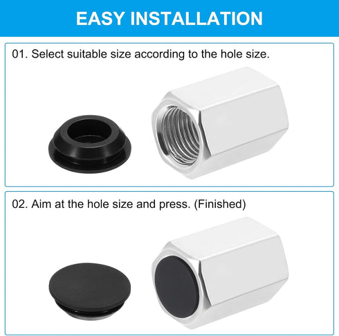 PATIKIL 6.5mm Diameter Silicone Round Snap, 30 Pcs in Type Locking Furniture Hole Plug Button Protective Cover Cap Head Fit for 2.5-6.5mm Hole for...