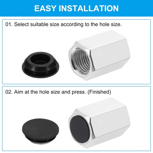 PATIKIL 5mm Diameter Silicone Round Snap, 30 Pcs in Type Locking Furniture Hole Plug Button Protective Cover Cap Head Fit for 2.5-5mm Hole for Sea...