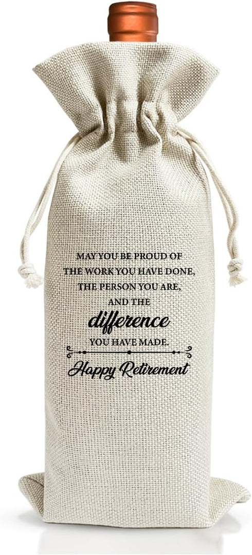 Retirement Wine Bag For Teacher Coworker Employees Friend Colleagues Nurse Doctors Boss, Goodbye Farewell Leaving Gifts For Best Friend, Happy Ret...
