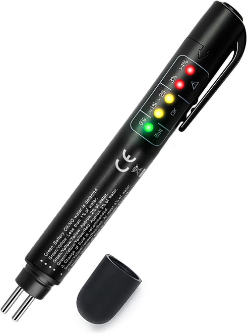 Brake Fluid Tester Pen with 5 LED Indicators, DOT 3/4/5.1 Brake Fluid Moisture Analyzer, Universal Brake Diagnostic Tool for Car Maintenance...