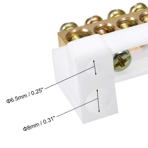 uxcell Terminal Block Connector Bar 10 Positions Single Row High Bridge Design Electric Barrier Bar 2 Pcs...