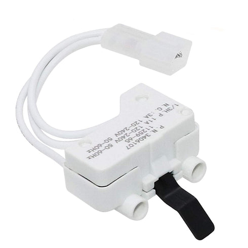 WP3406107 3406107 Dryer Door Switch by Beaquicy - Replacement for Whirlpool, Ken-More, Roper, Amana, Crosley Dryer - Replaces 3406109 3405101 3405...