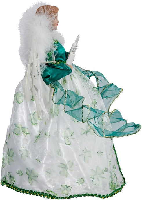 Kurt Adler UL 10-Light Angel Treetop Figurine, 12-Inch, Irish Tree Topper...