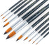 Transon 11pcs Round Paint Brush Basic Set for Watercolor, Acrylic, Gouache, Ink, and Tempera Painting...