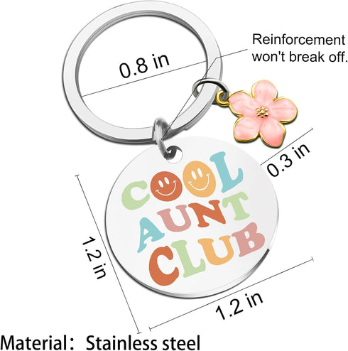 Aunt Birthday Gifts from Niece Nephew Cute Key Chains Women Gifts for Aunt Best Aunt Ever Gift Auntie Birthday Present Ideas Cool Aunt Club Keycha...
