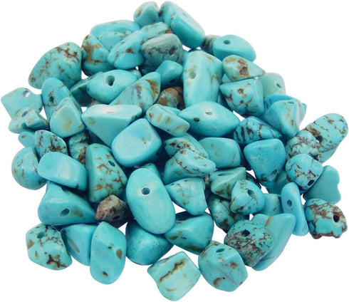 Julie Wang 450PCS Turquoise Irregular Chip Stone Beads 5-8mm Gemstones Crystal Loose Bead for Jewelry Making Bracelet Necklace DIY Craft Finding...
