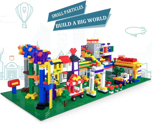Baseplate 17.5''x8.8'' for Building Bricks 100% Compatible with All Major Brands, Square 56x28 Landscape Open-Ended Imaginative Play Kids Aged 3 a...