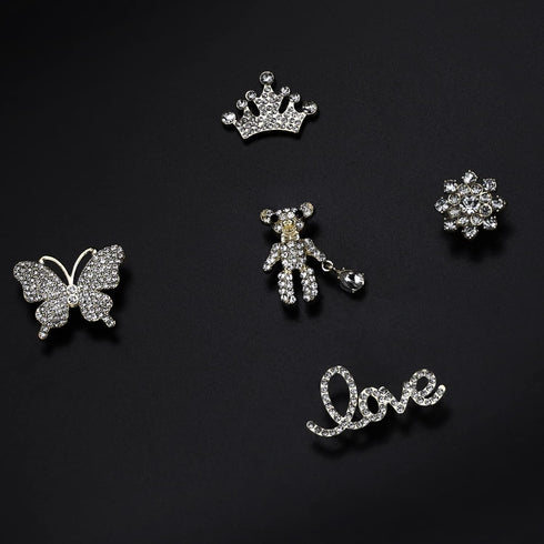Rhinestone Bling Decoration Charms, Diamond Trend Designer Luxury Cute Jewelry Shoe Accessories for Women Girl Gifts(Gold)...