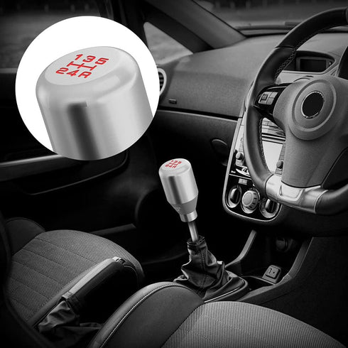 (Silver) 5 Speed Weighted Manual Universal Automatic Shifter Shift Knobs Lever with 3 Adapters Fit Compatible with Manual Cars Most Automatic Cars...
