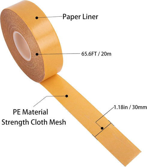 Double-Sided Fabric Tape Heavy Duty?Durable Duct Cloth Tape?Easy to Remove Without Residue?Super Sticky for Carpets Rugs and Clothing etc. (1.18in...