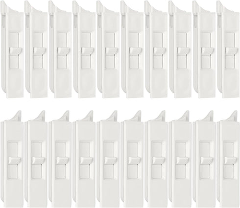 Tilt Latch Pairs White Plastic Construction Snap-In Latch Pairs Spring Loaded Sliding Window Tilt Latch for Home Window Accessories(20 Pieces)...