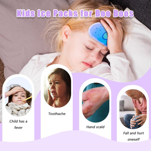 Kids Ice Pack, Hot or Cold Pack Gel Cooling Pad, Reusable for Injuries Medical Health,Swelling and Pain Relief, Tired Eyes, Child Injury, Headache...