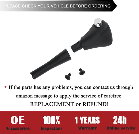 Gear Shift Shifter Knob | Compatible with 2003-2006 Honda Accord Automatic Gear Shift Lever Leather Handles | Replaces 54131-SDA-A51 54130-SDA-A84...