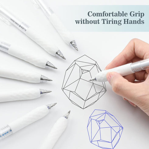 BAYTORY 8Pcs Fine Point Erasable Gel Pens, 0.5mm Retractable Black and Blue Ink Pen, Smooth Writhing Comfortable to Use for Taking Marking Planner...