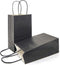 AZOWA Gift Bags Black Kraft Paper Bags with Handles (Black, 12 Pcs, 5 x 3.1 x 8.2 in)...