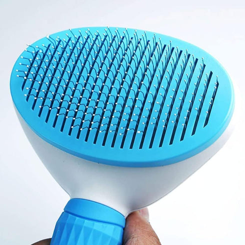 Dog Brush Cat Brush Grooming Comb,Self Cleaning Cat Dog Slicker Brushes with Smooth handle,Pet Grooming Tool with Cleaning Button for Cat Dog Shed...