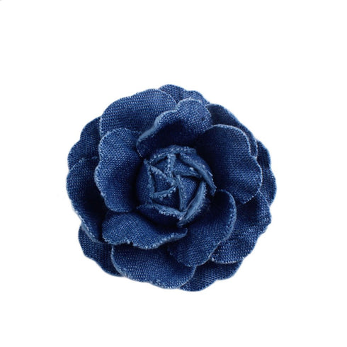 Woman Denim Brooch Flower Girls Blue Jeans Hair Clip Lady Hairgrips HairPin JW02 (2pc-Set)...