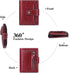 Falan Mule Women's Wallet, Genuine Leather, Bifold, Compact, RFID Blocking, ZAC-Burgundy, 10 Slots, 2 Windows, Coin Zipper, 2 Full-Length Compartm...