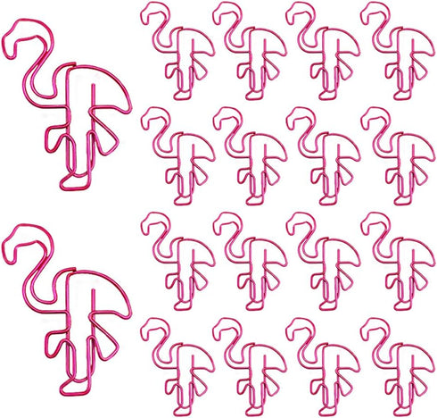 Flamingo Shape Paper Clips with Clear Box, JruiZhp 50 Pcs Pink Funny Cute Paperclips Bookmarks Planner Clips, for Fun Office Supplies School Gifts...
