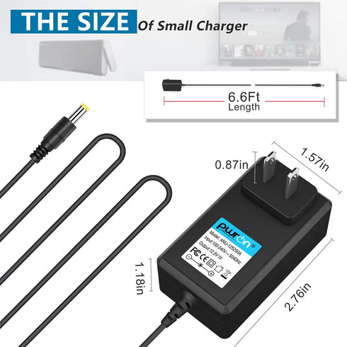 PwrON AC to DC Adapter Compatible with Sony SRSX5 SRSX5/WHT SRSX5/RED SRSX5/BLK SRSBTX300 SRSBTX300/WHT SRSBTX300/BLK SRS-BTX300 AC-S125V25A Porta...