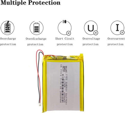 Liter 3.7V 605065 2800mAh Lipo Battery Rechargeable Lithium Polymer ion Battery Pack for RG35XX with JST 1.25m Connector...