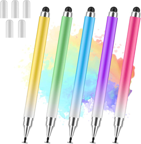 Stylus Pens for Touch Screens, Universal 2 in 1 Stylus Pen for iPad Compatible with iPhone, iPad, Android, Microsoft Tablets, Phones, Surface,[5 P...