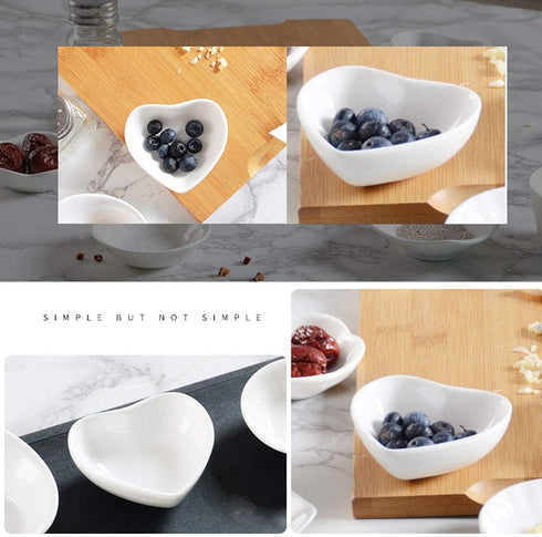 Ceramic Heart Shape Sauce Dish,Multipurpose Mini Seasoning Dishes Sushi Dipping Bowl Appetizer Plates Serving Dish Saucers Bowl Love Wedding Gift ...