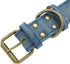 2" Spiked Leather Dog Collar - Anti-Bite Sharp Rivet Studded for Pit Bull Medium Large Dogs,Blue Neck for 14-19" Total Length 21.5"...