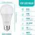 KEIVO 12 Volt Light Bulb, Warm White 3000K, 75 Watt Equivalent, 11W 1100 Lumens, AC/DC 12-24V Low Voltage Led Bulbs, A19 E26 Standard Base, Bright...