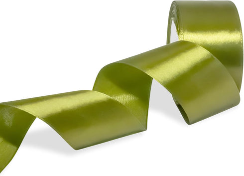2 inch Light Olive Ribbon Satin Double Face Ribbons for Gift Wrapping Party Decoration Floral Arrangement Silk Ribbon for Wedding Decor Ribbon Lig...