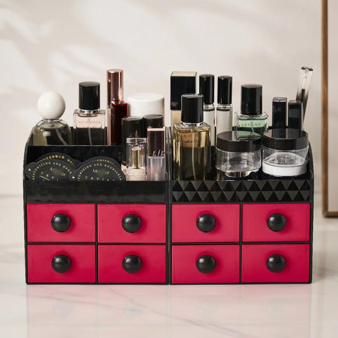 KAFUN 1pcs Desktop Storage Organization for Office Supplies,Desk Organizer with 4 Drawers,Makeup Organizer Countertop,Bathroom Makeup Organizer, C...