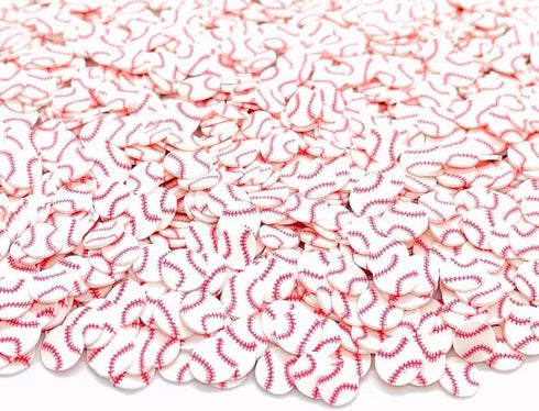10 Gram Baseball Clay 5mm Slices, Plain Baseball Base Ball Sports Mom Love Polymer Clay, Baseball Slime, Nail Art Faux Craft, Baseball SprinkleQ...