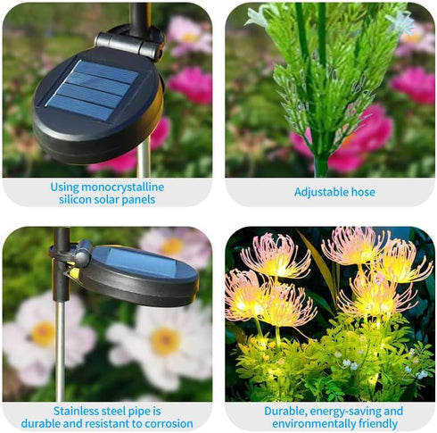 2 Packs of LED Solar Flower Decorative Lights, 2-Mode Outdoor Courtyard Atmosphere Lights and Garden Landscape Lights, Wireless Waterproof from Du...