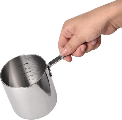 IMEEA Butter Warmer Turkish Coffee Pot Milk Warmer Pot Mini Saucepan with Spout 18/10 Tri-Ply Stainless Steel (10oz/300ml)...