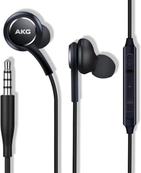 2024 New Earbuds Stereo Headphones for Samsung Galaxy S8 S10 S10e Plus A31 A71 Cable - Designed by AKG - with Microphone and Volume Buttons (Black...