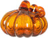 Glitzhome Handblown Amber Crackle Glass Pumpkin for Fall Harvest Decorating (5.51" H)...