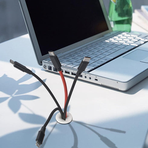 12 Pcs Cable Cord Grommet Silicone Cable Grommet 1" Wire Hole Cover Cable Management Wire Organizer Cable Pass Through Desk Grommet for Table, Com...