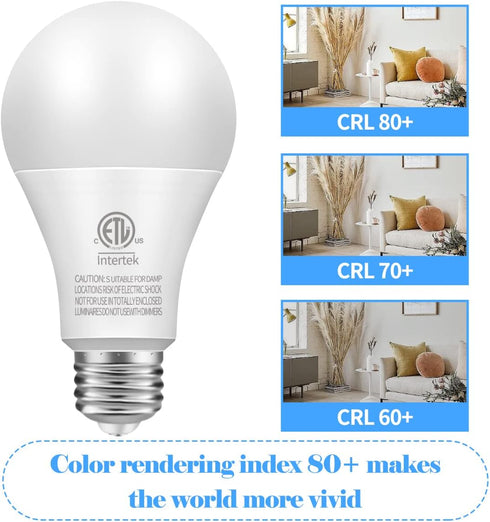 A19 3-Color LED Light Bulbs with Soft Warm, Warm White and Daylight, Color Changing Light Bulb, Multicolor Light Bulb, 9W(60 Watt Equivalent,), 80...