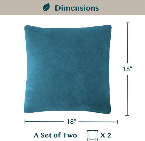 PAVILIA Teal Blue Throw Pillow Covers 18x18 Set of 2, Decorative Pillow Cases for Bed Sofa Couch, Boho Aesthetic Accent Decor Cushion Bedroom Livi...