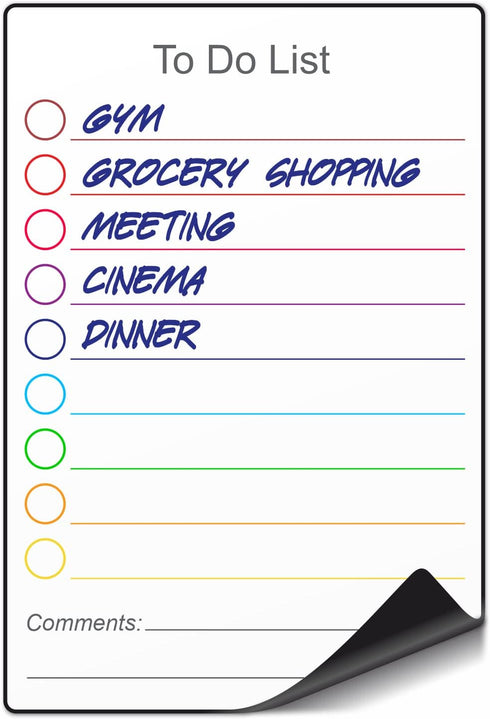 Dry Erase Small Magnetic to Do List White Board for Fridge A5 - Lined Dry Erase Todo List for Refrigerator - Daily Magnetic Planner - Mini Whitebo...