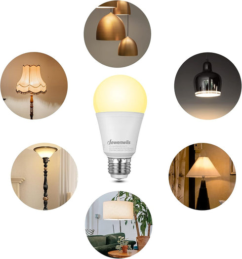 DEWENWILS LED 3 Way Light Bulbs, 40/60/100W Equivalent Three Way A19 LED Light Bulbs, E26 Medium Base 2700K Warm White Glow, 500/1000/1600LM Brigh...