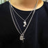 HUJUON 3-Layer Nefertiti Pharaoh Necklace. Punk Gold Egyptian Queen Cross Pendant Necklace,Hip Hop African Women Men Girl's Jewelry...
