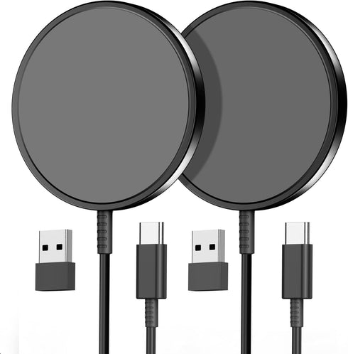 2 Pack Magnetic Wireless Charger for iPhone 15/15 Pro/15 Plus/15 Pro Max 15W Fast Magnetic Charger for iPhone 15/14/13/12 Series and AirPods 3/2/P...