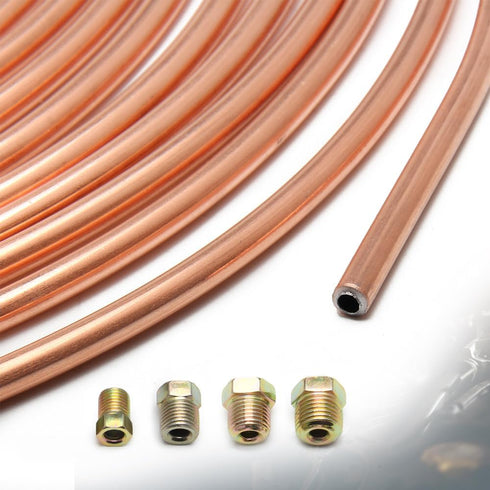 25Ft 3/16 Brake Line Kit with 16 Brake Line Fittings,Pre Bent Brake Lines for Automotive Replacement Brake Lines,Copper Brake Lines and Fittings f...