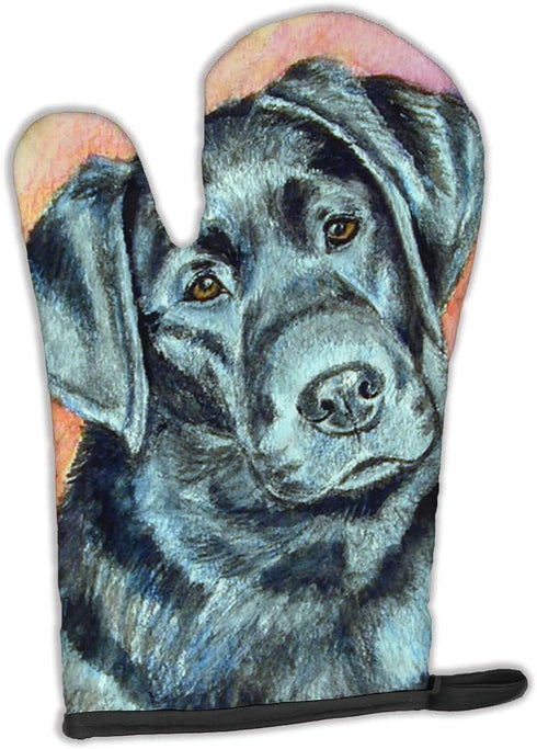 Caroline's Treasures 7177OVMT Black Labrador Oven Mitt Heat Resistant Thick Oven Mitt for Hot Pans and Oven, Kitchen Mitt Protect Hands, Cooking B...