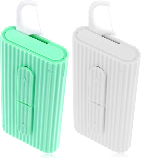 Dental Floss Portable Case Travel Floss Storage Case Toothpicks Dispenser Refillable Dental Floss Container with 10 Picks Automatic Floss Stick Or...